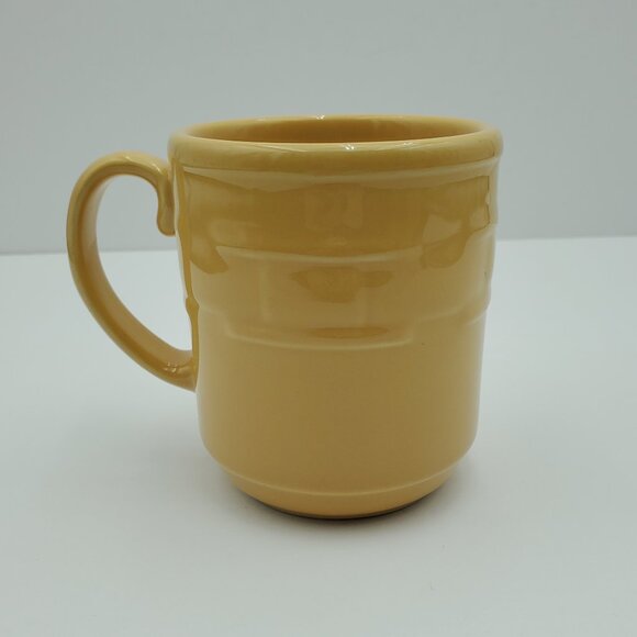 Longaberger Pottery Woven Traditions Butternut Mug Discounted Yellow Gold Mug - Picture 4 of 9